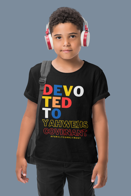 Devoted to Yahwehs Covenant Youth Jersey Tee- Black