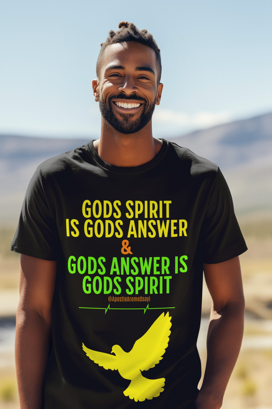 Gods Answer is Gods Spirit With Colorful Font- Unisex Champion T-shirt- Black