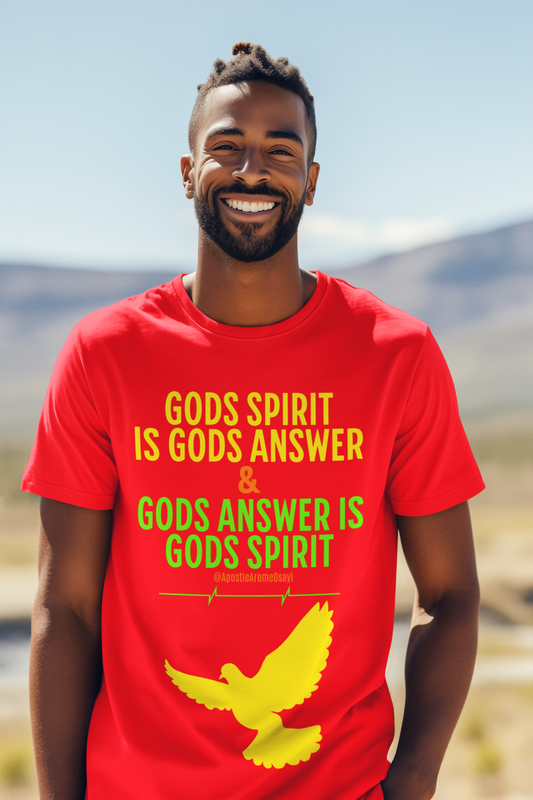 Gods Answer is Gods Spirit With Colorful Font- Unisex Champion T-shirt- Available in 4 Other Colors
