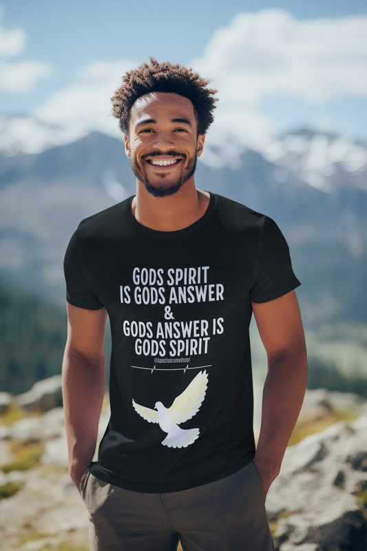 Gods Answer is Gods Spirit- Black Unisex Champion T-Shirt